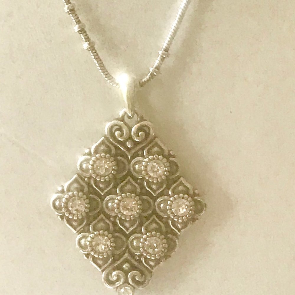 BRIGHTON ALCAZAR Swarovski Crystal Silver diamond